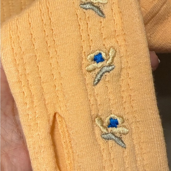 Free People Peach Long Sleeve Bodysuit with embroidery on sleeves - Picture 13 of 16